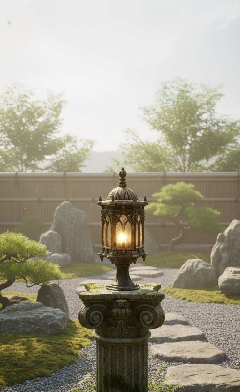 Ornate Vintage Pedestal Light Fixture